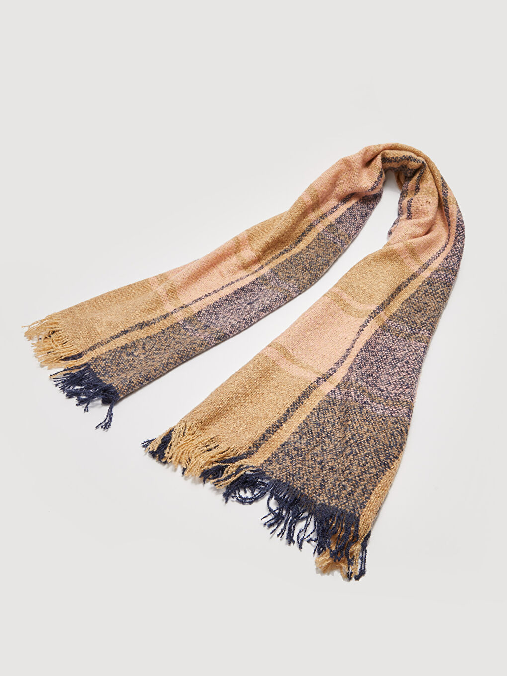 Әйелдерге арналған жұмсақ текстуралы матадан жасалған қысқа шашақты шарф-2