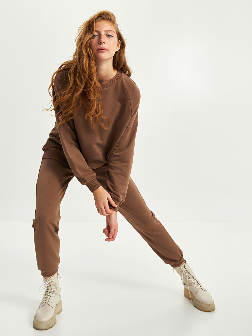 XSIDE Elastic Waist Plain Pocket Detailed Women's Thick Jogger Sweatpants -W1LQ37Z8-S4L