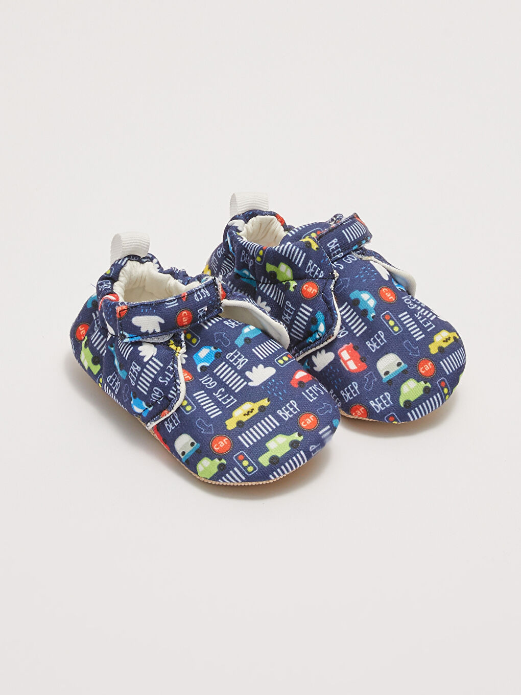 Lacivert Baskılı Erkek Bebek Yürüme Öncesi Patik