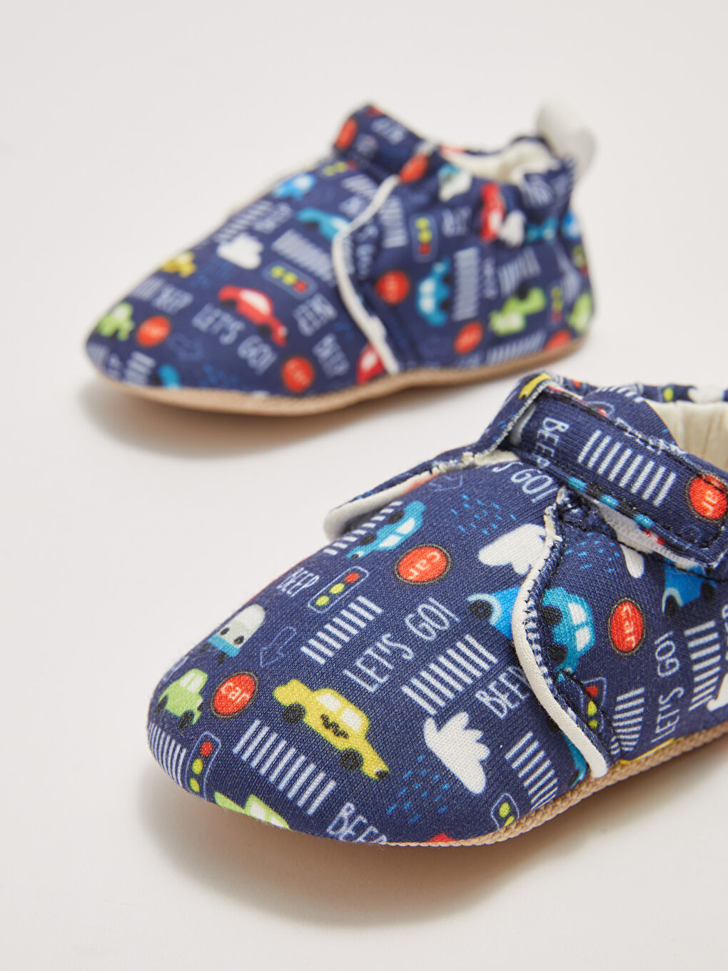 Lacivert Baskılı Erkek Bebek Yürüme Öncesi Patik-3