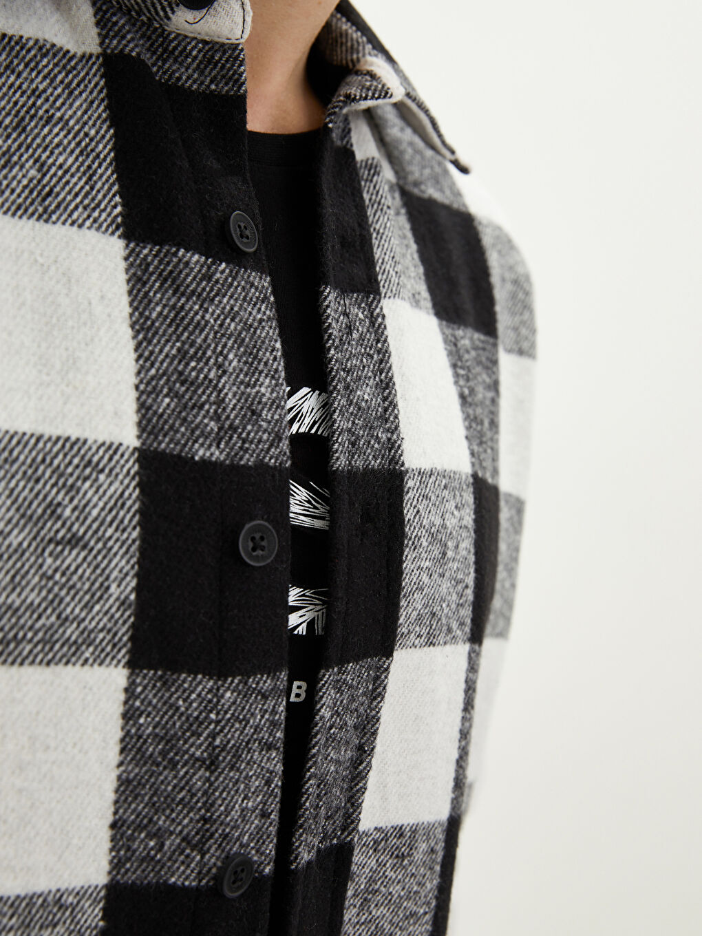 Regular Fit Long Sleeve Plaid Men's Flannel Shirt Jacket-5