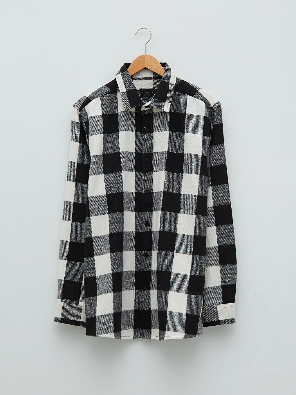 Regular Fit Long Sleeve Plaid Men's Flannel Shirt Jacket