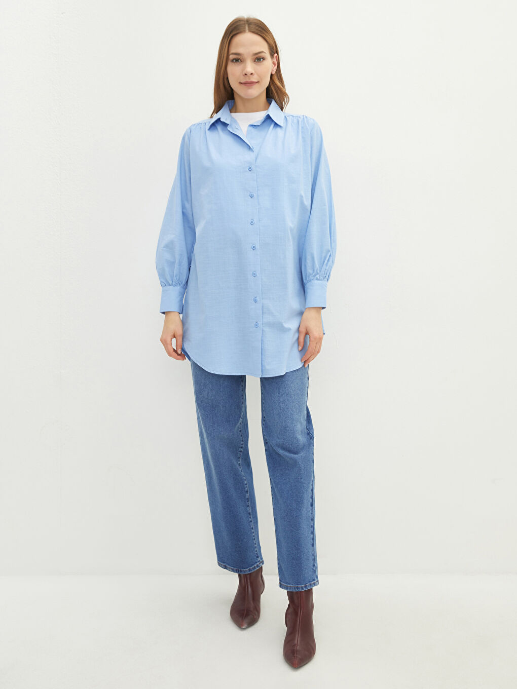 نساء سروال واسع بجيوب مفصلة جينز-2