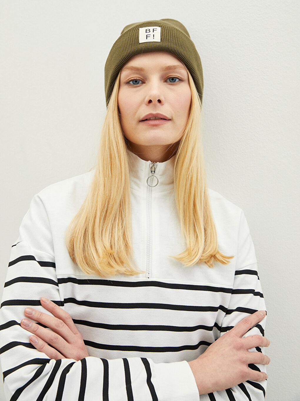 Tag Detailed Women's Tricot Beanie -W1LR53Z8-QDL