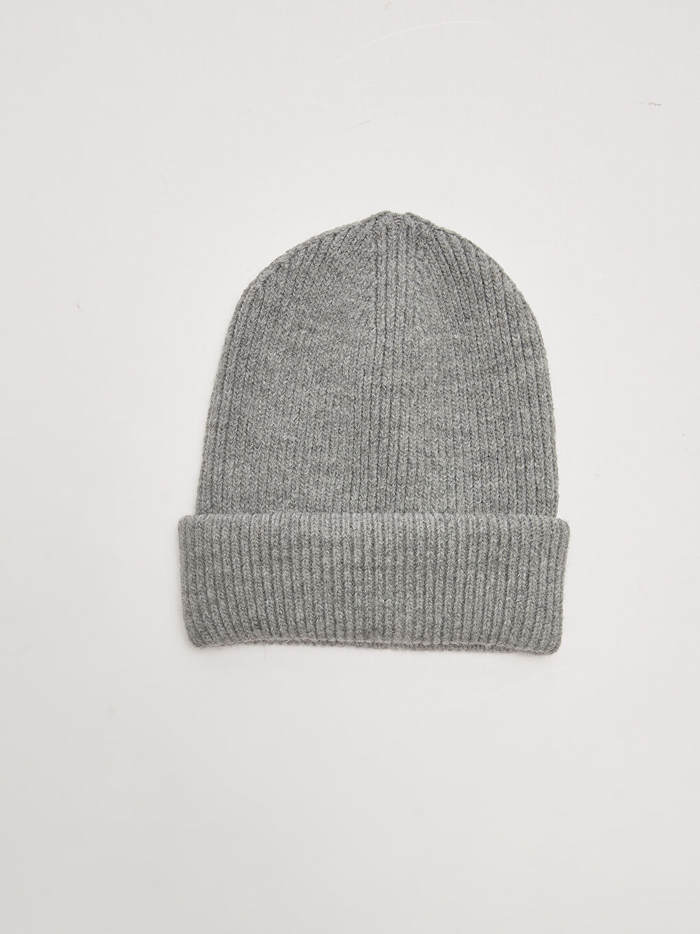 Gri Kendinden Desenli Kadın Triko Bere-3