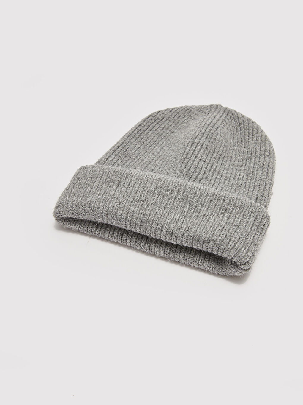 Gri Kendinden Desenli Kadın Triko Bere-5