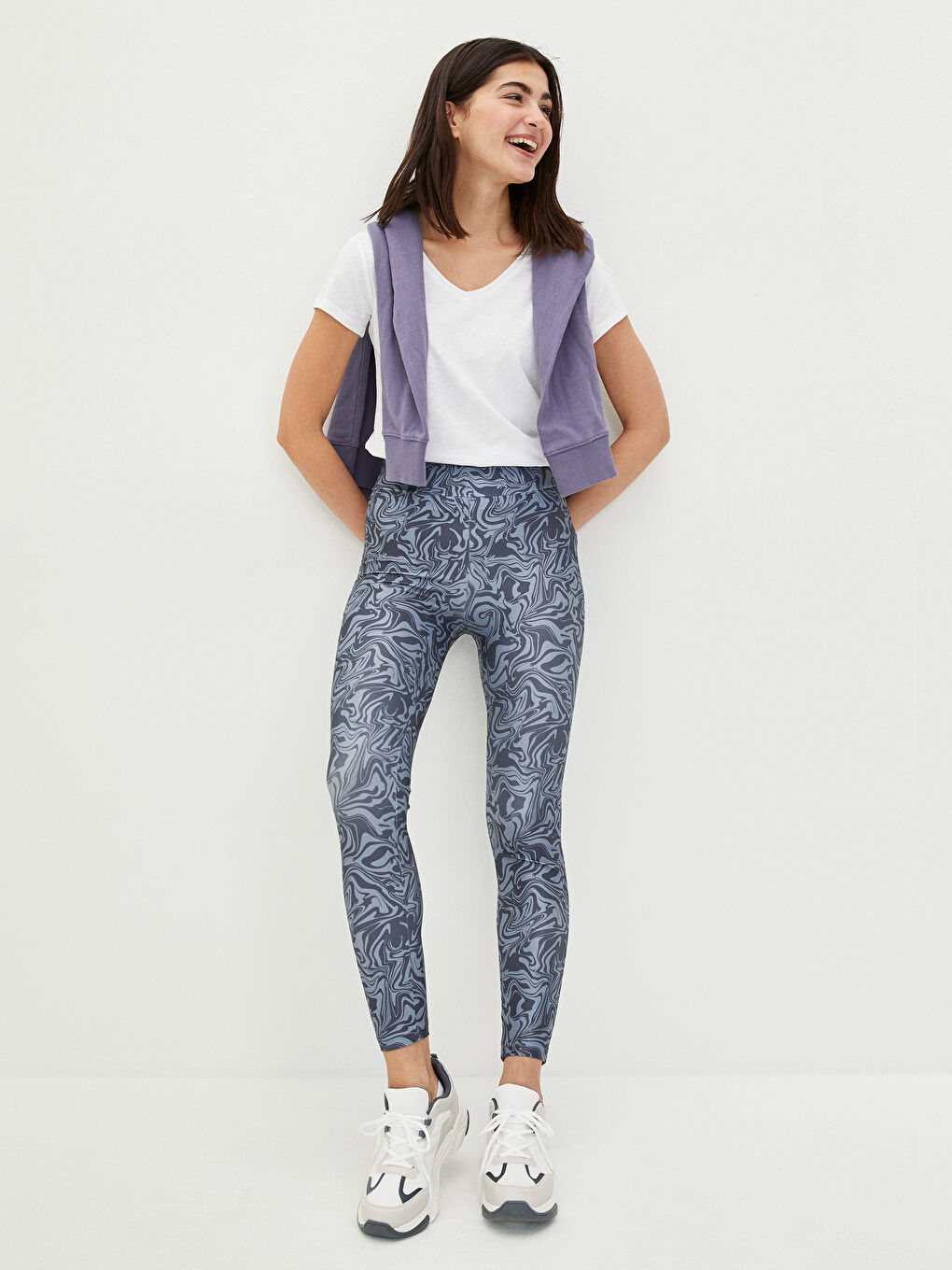 LCW Vision Gemusterte Leggings mit elastischem Bund für Damen -W1LR88Z8-LRW