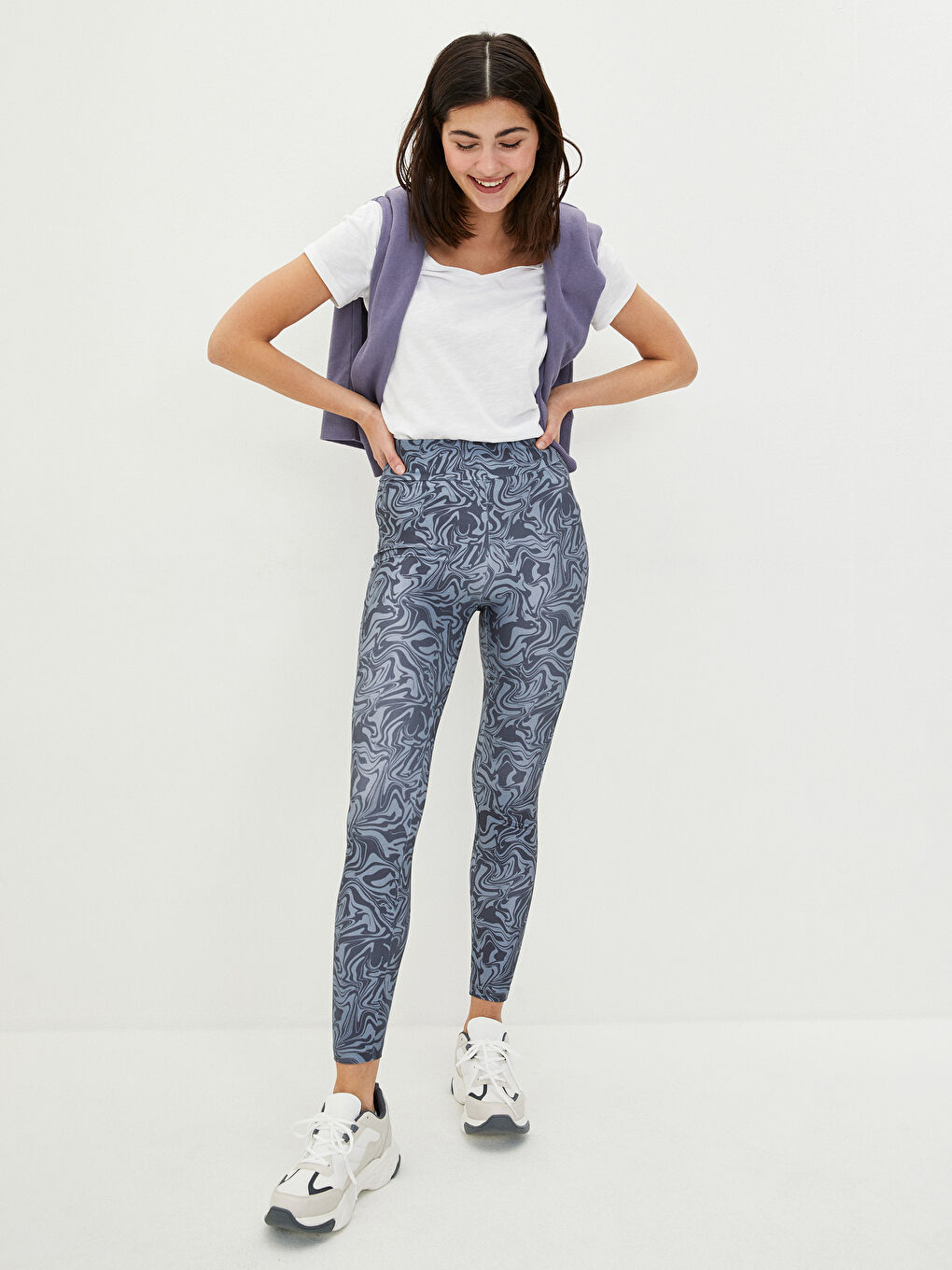 LCW Vision Gemusterte Leggings mit elastischem Bund für Damen -W1LR88Z8-LRW