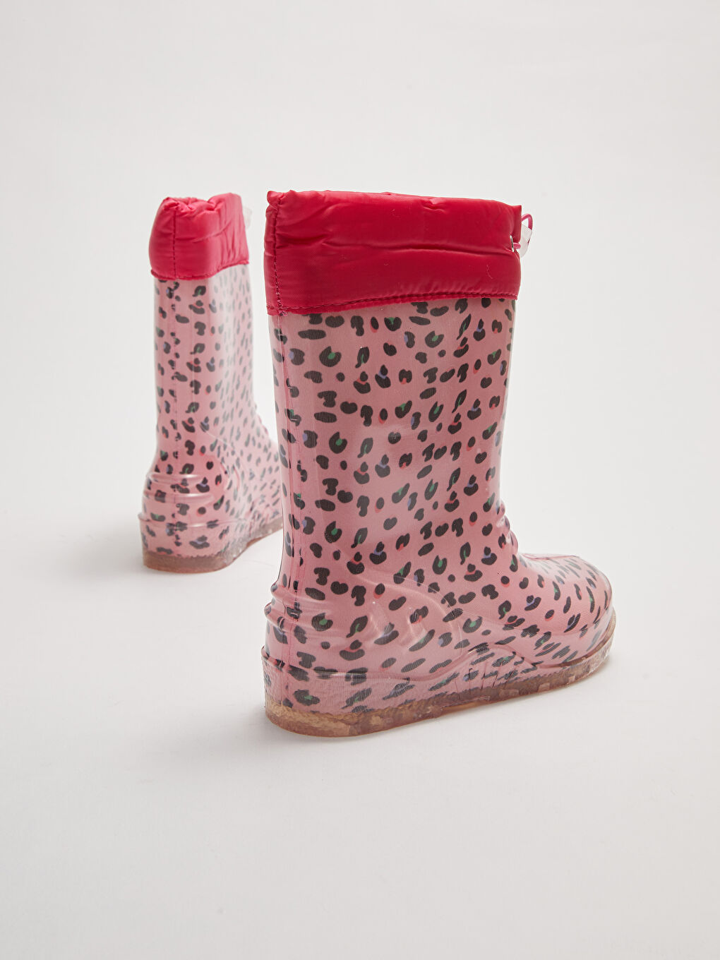 Pembe Baskılı Elastik Bağcıklı Kız Çocuk Yağmur Botu-4
