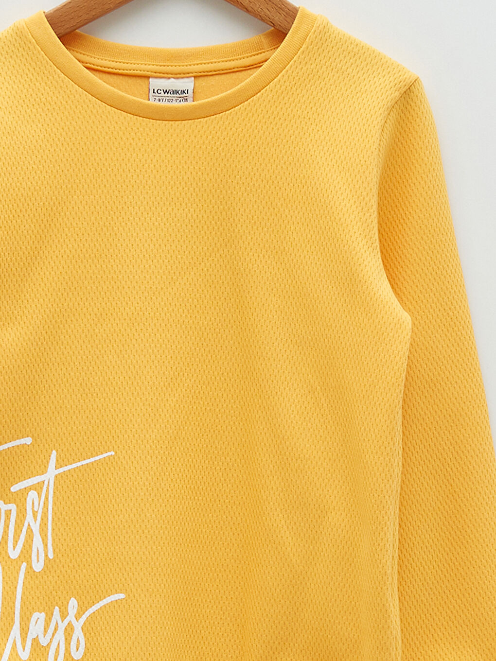 Turuncu Bisiklet Yaka Baskılı Uzun Kollu Pamuklu Erkek Çocuk Tişört-2