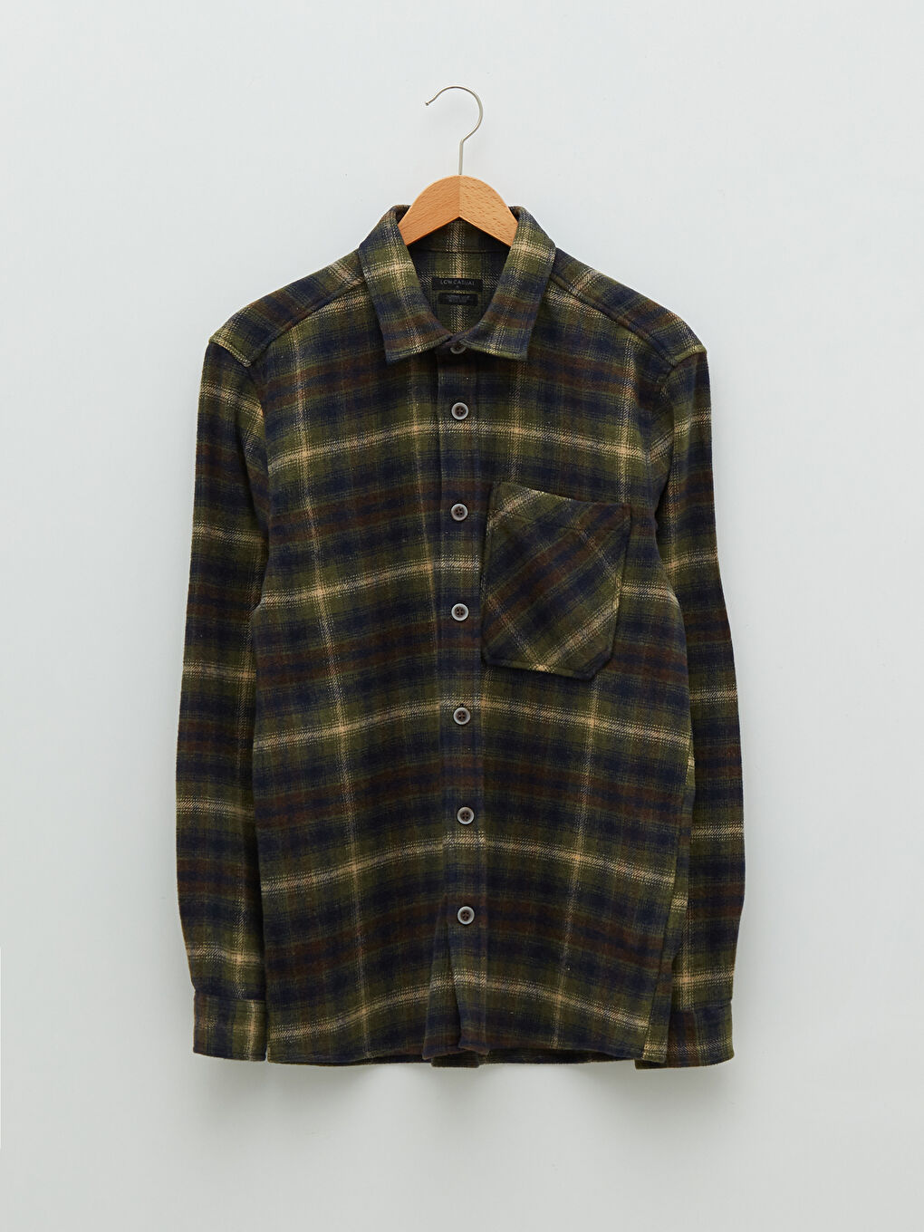 Yeşil Regular Fit Uzun Kollu Ekose Erkek Oduncu Gömlek-5