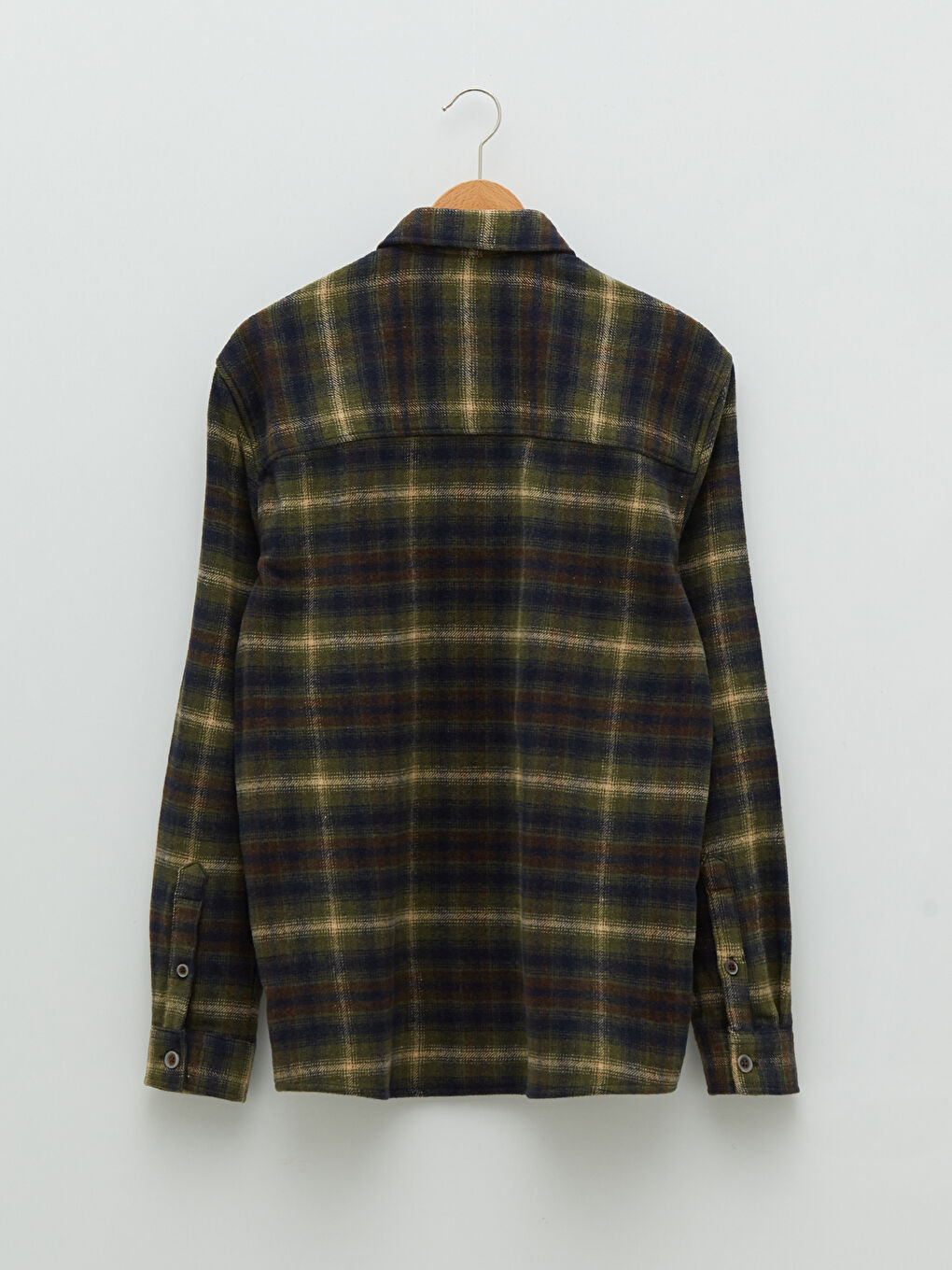 Yeşil Regular Fit Uzun Kollu Ekose Erkek Oduncu Gömlek-6