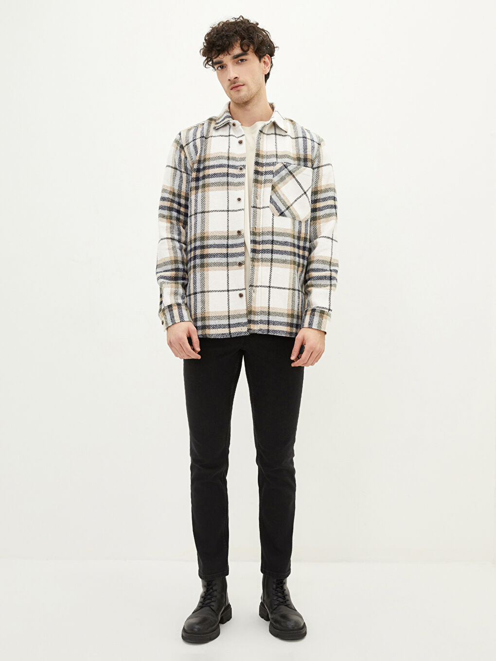 Regular Fit Uzun Kollu Ekose Erkek Oduncu Gömlek-2