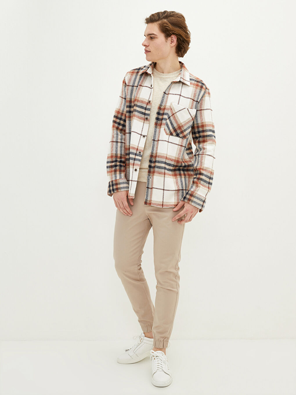 Regular Fit Long Sleeve Plaid Men's Flannel Shirt-1