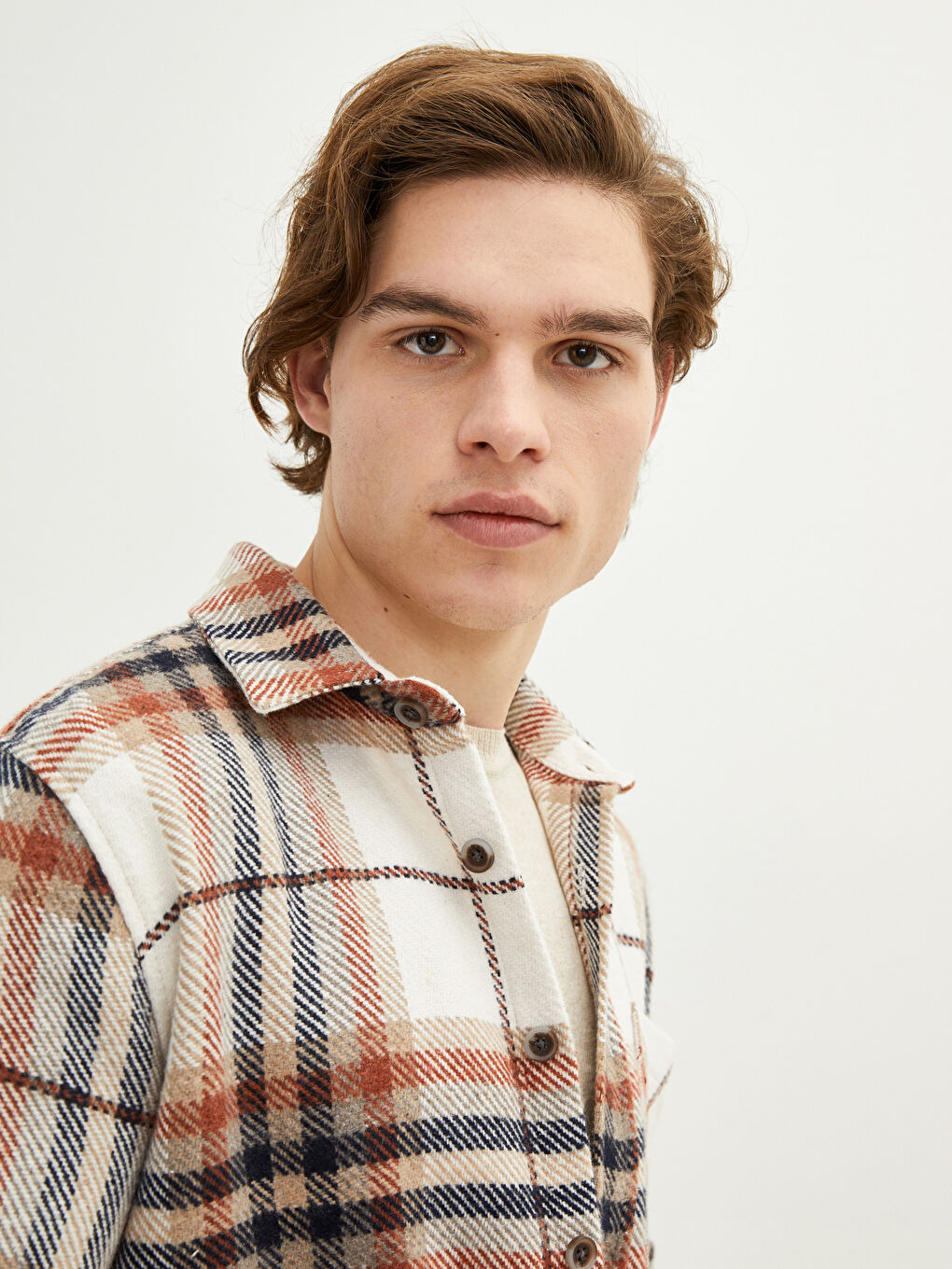 Regular Fit Long Sleeve Plaid Men's Flannel Shirt-2