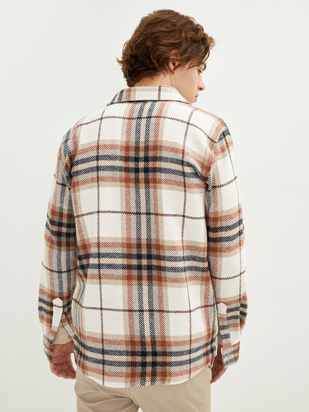 Regular Fit Long Sleeve Plaid Men's Flannel Shirt-4