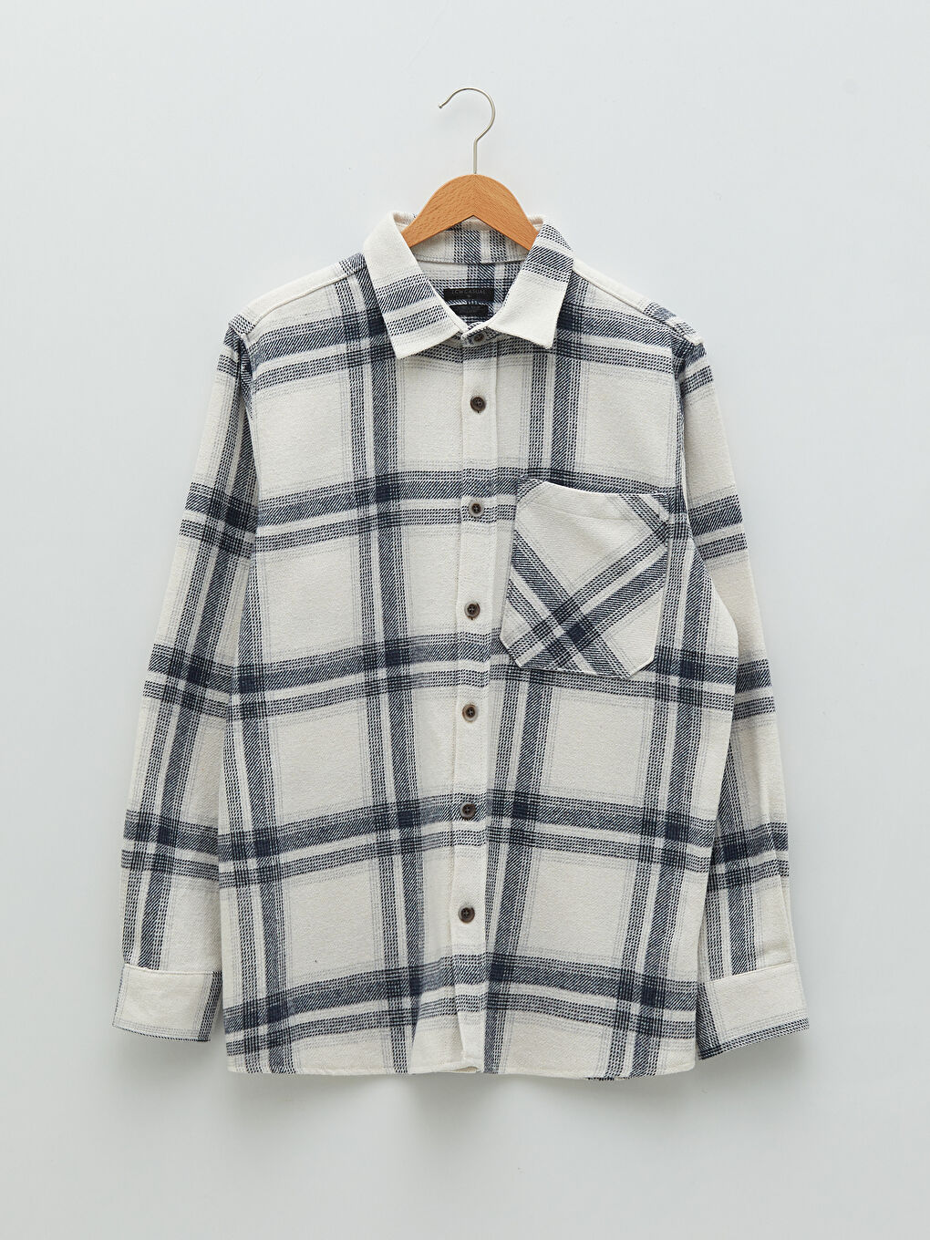 Regular Fit Long Sleeve Plaid Men's Flannel Shirt