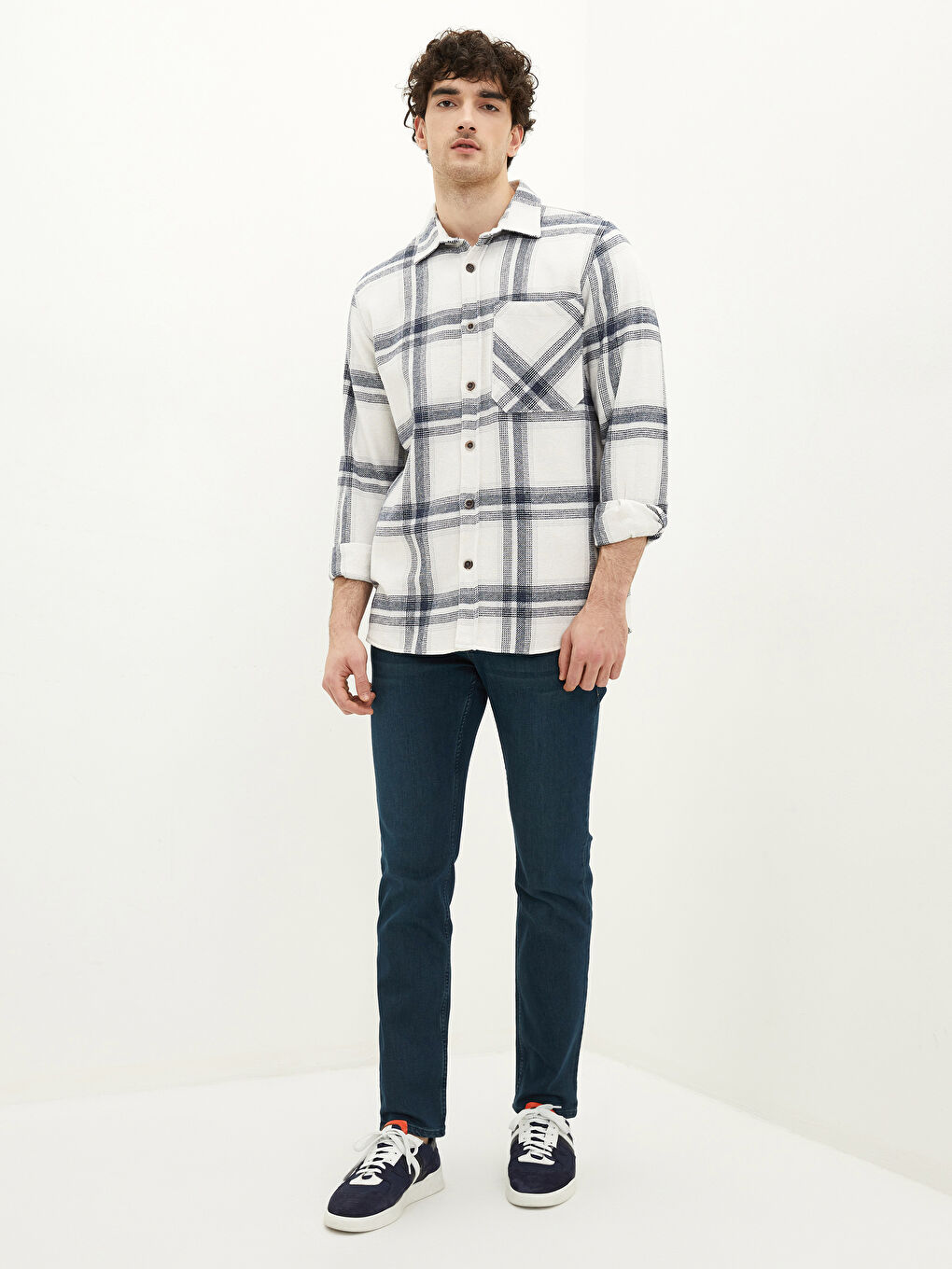 Regular Fit Long Sleeve Plaid Men's Flannel Shirt-4