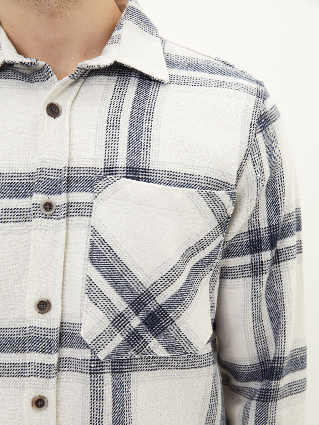 Regular Fit Long Sleeve Plaid Men's Flannel Shirt-5