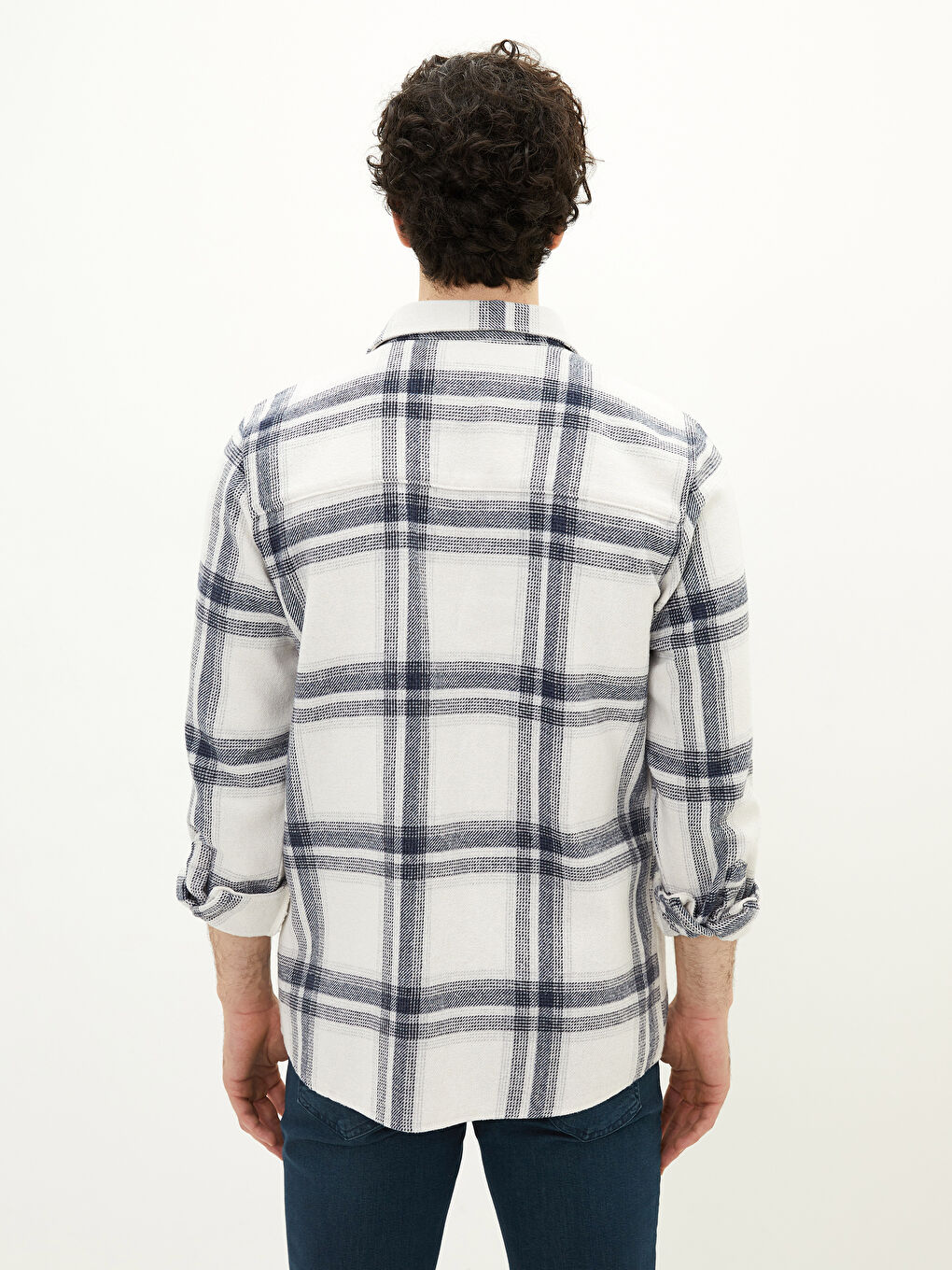 Regular Fit Long Sleeve Plaid Men's Flannel Shirt-6