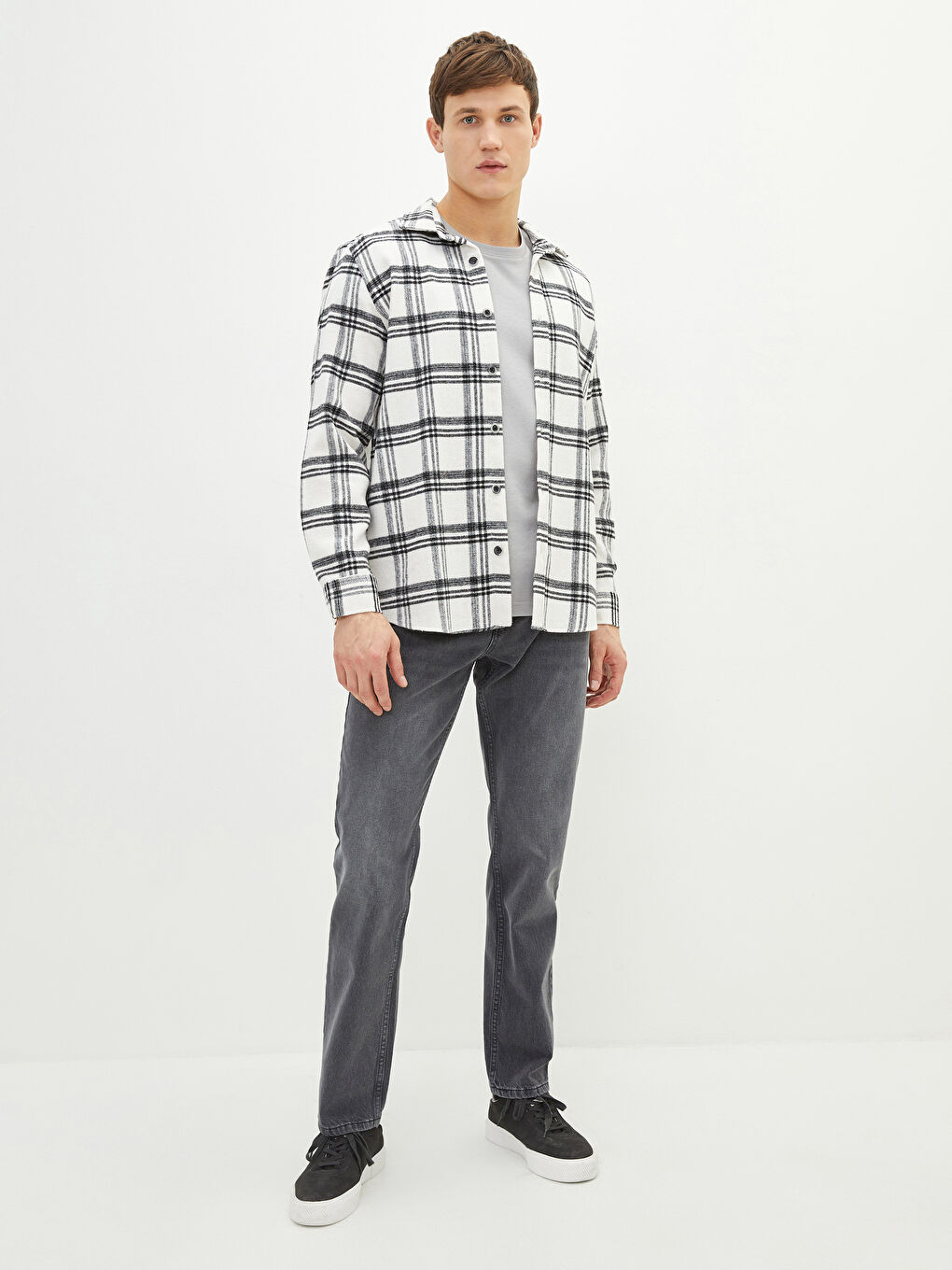 XSIDE Regular Fit Long Sleeve Plaid Men's Flannel Shirt