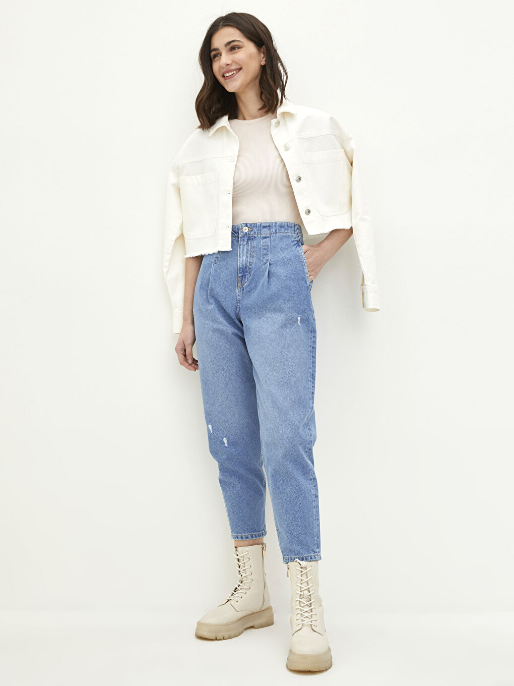 High Waist Slouchy Pocket Detailed Women's Rodeo Jeans-1