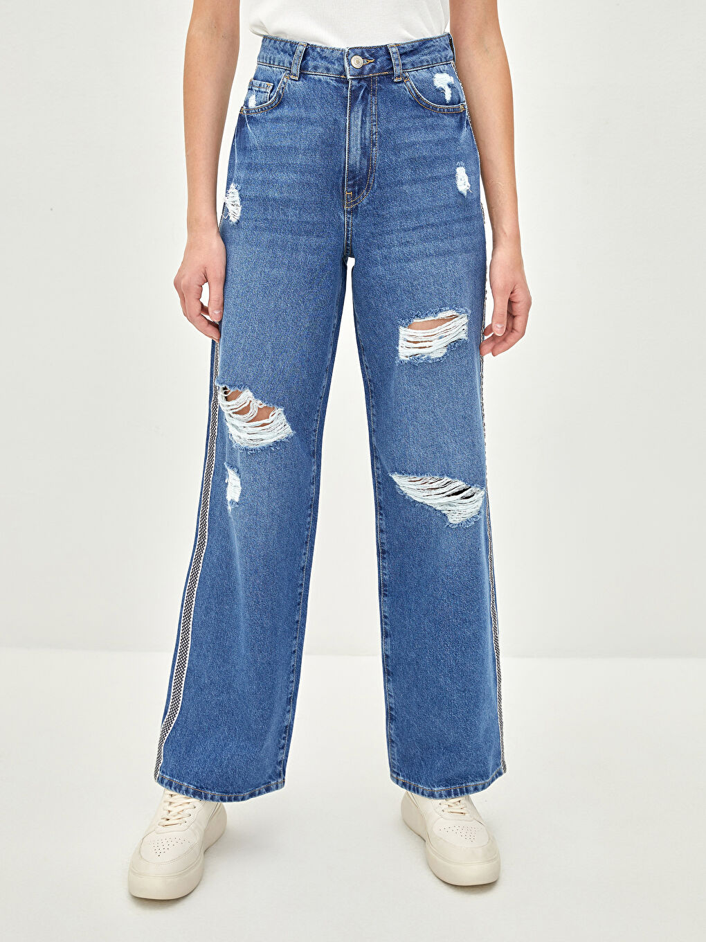 High Waist Wideleg Pocket Detailed Women's Rodeo Jeans-2