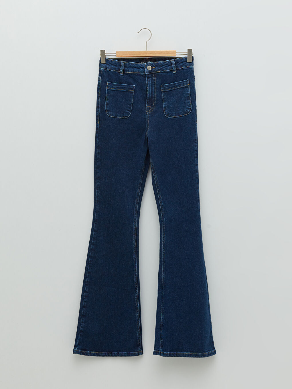 LCW Jeans Koyu Rodeo Yüksek Bel Mars Flare Kadın Jean Pantolon - 5