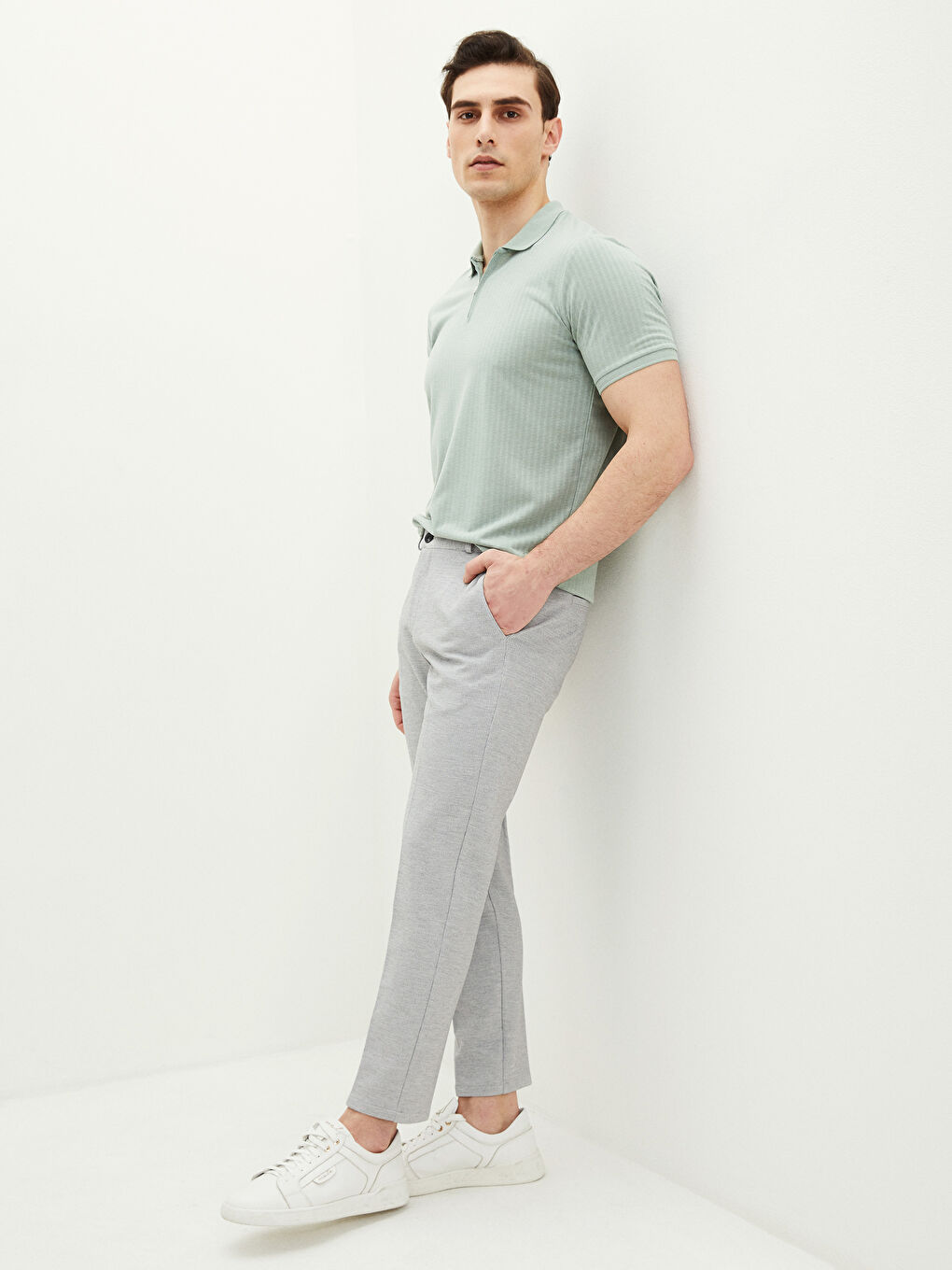 Gri Slim Fit Erkek Pantolon