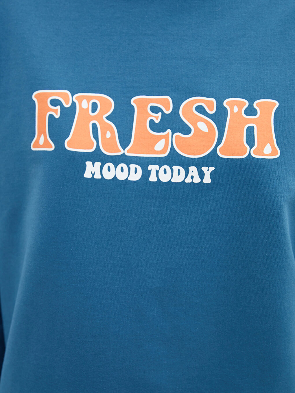 Mavi Bisiklet Yaka Yazı Baskılı Uzun Kollu Kadın Sweatshirt-2