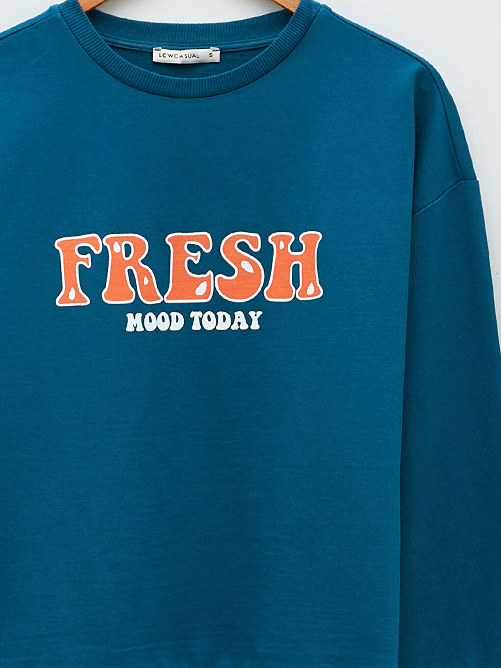 Mavi Bisiklet Yaka Yazı Baskılı Uzun Kollu Kadın Sweatshirt-6