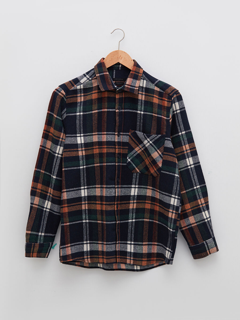 XSIDE Regular Fit Long Sleeve Plaid Men's Flannel Shirt Jacket -W1LU55Z8-LND
