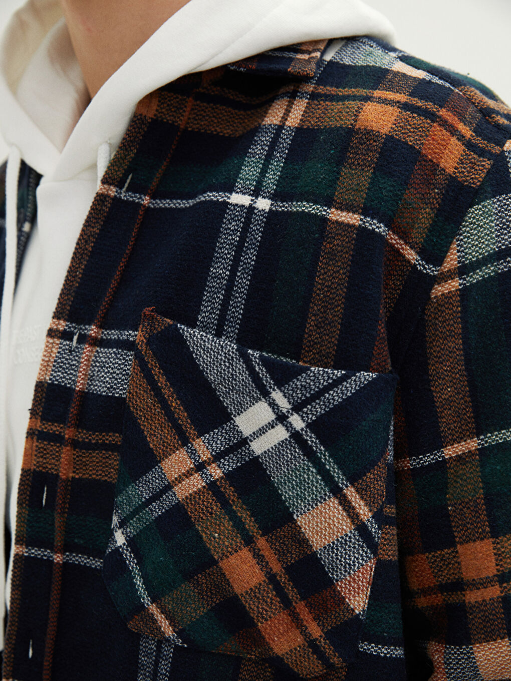 XSIDE Regular Fit Long Sleeve Plaid Men's Flannel Shirt Jacket -W1LU55Z8-LND