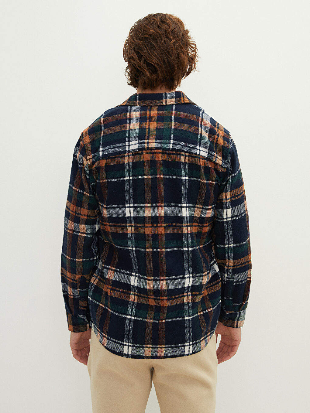 XSIDE Regular Fit Long Sleeve Plaid Men's Flannel Shirt Jacket -W1LU55Z8-LND