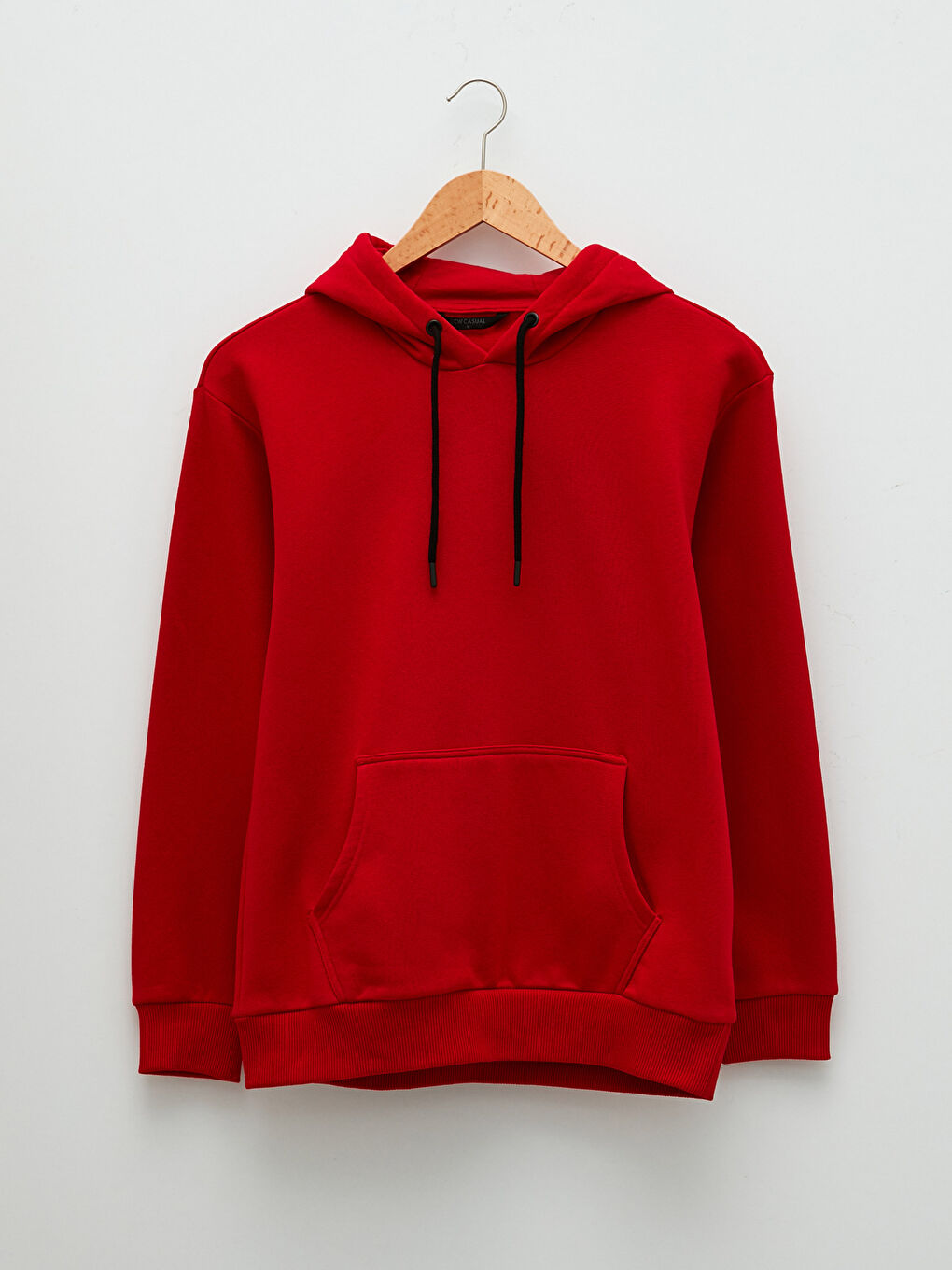 LCW Casual Kırmızı Uzun Kollu Erkek Kalın Hoodie - 5