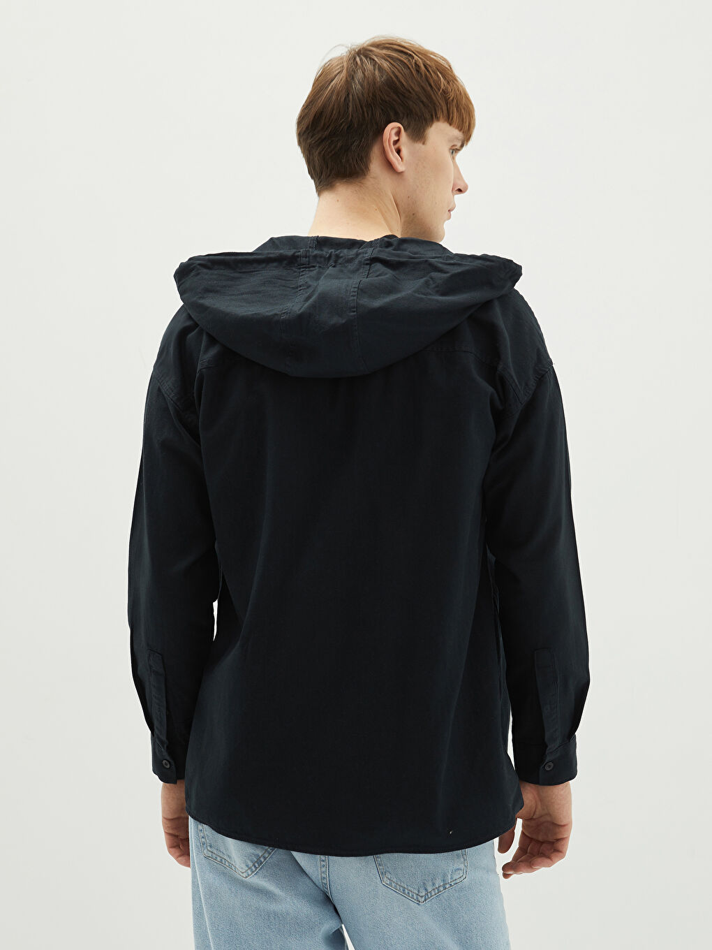 Hooded Regular Fit Long Sleeve Men's Shirt-4