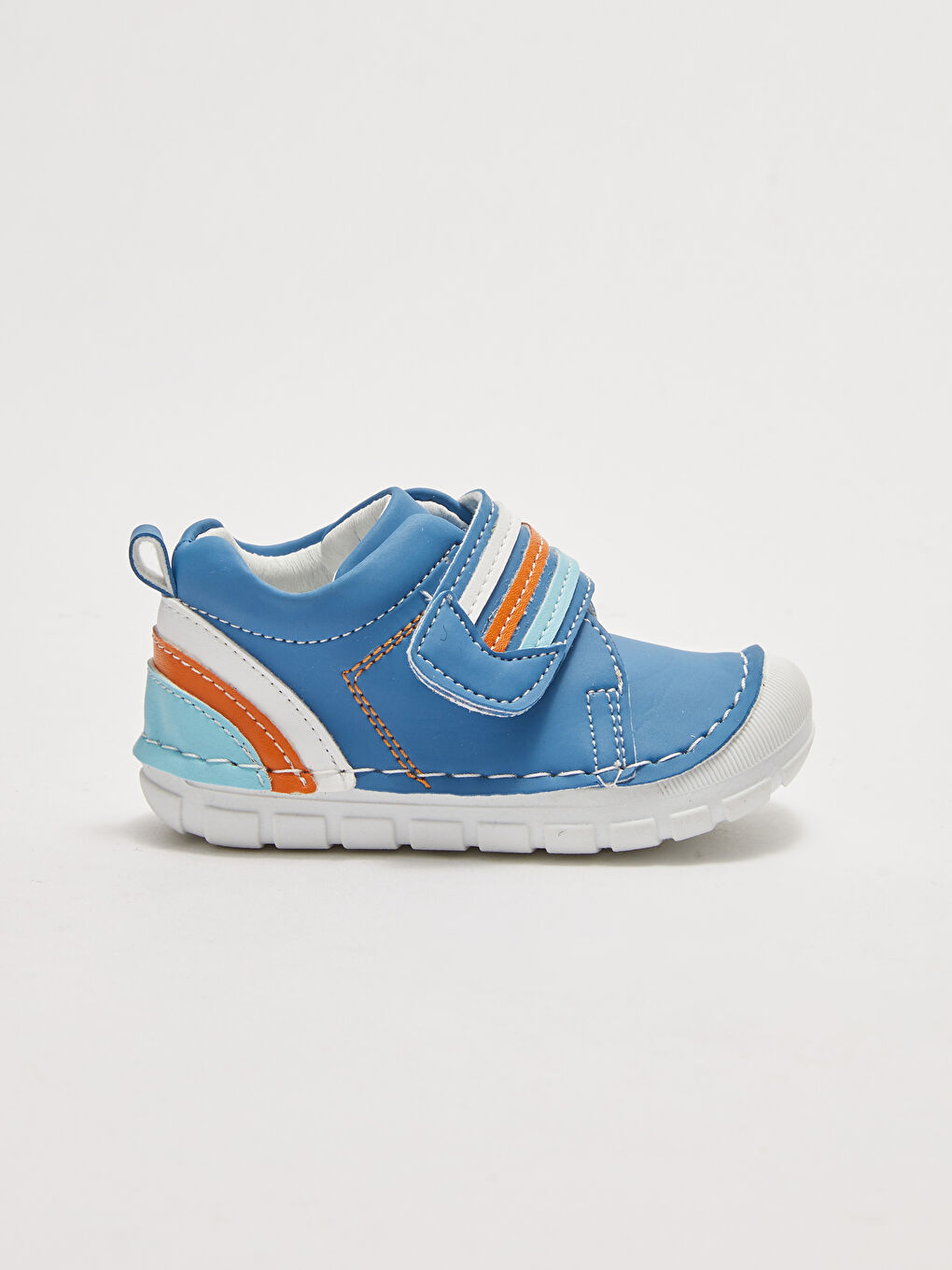 İndigo Cırt Cırtlı Deri Astarlı Erkek Bebek Yürüme Öncesi Ayakkabısı-1