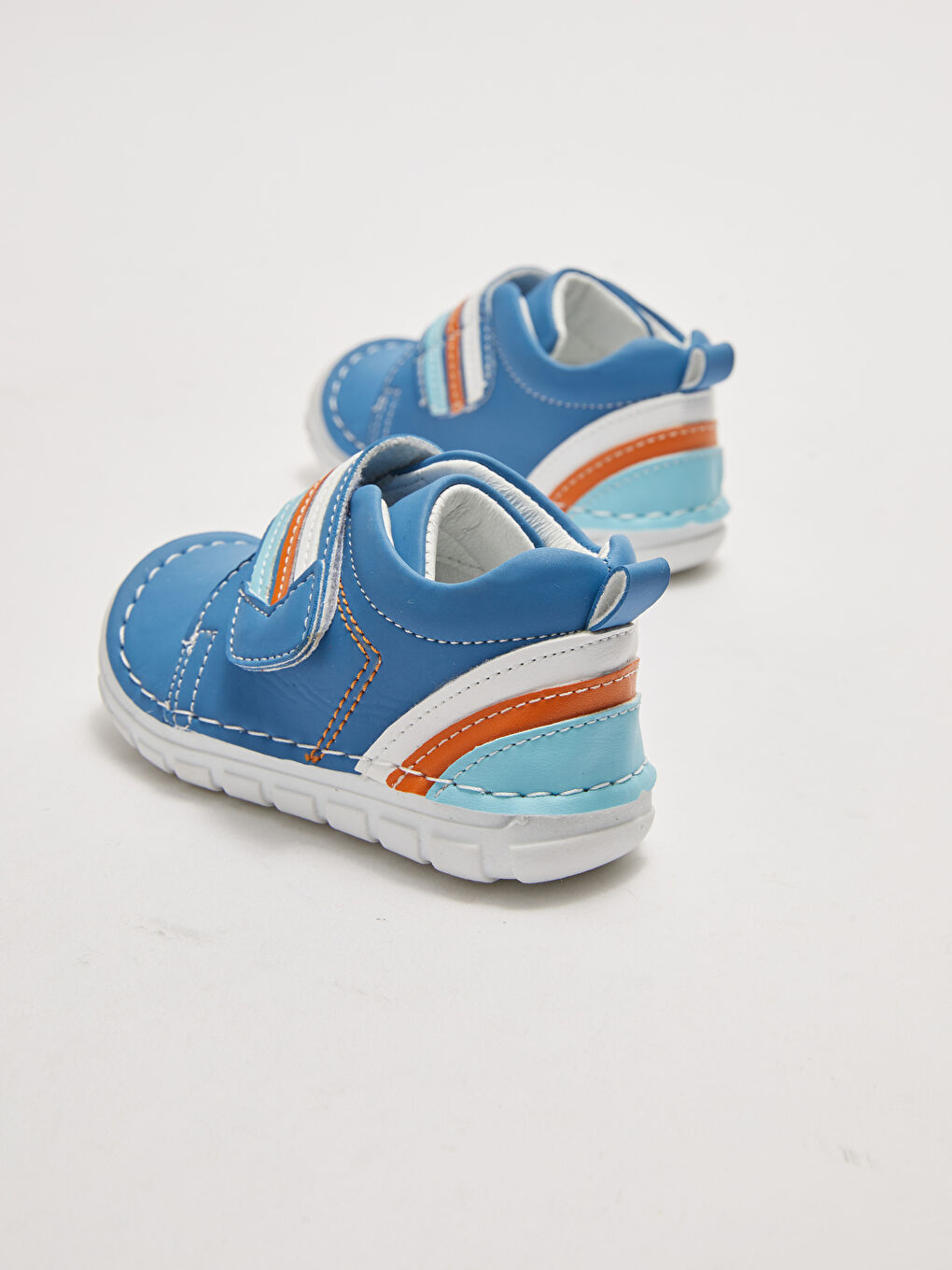 İndigo Cırt Cırtlı Deri Astarlı Erkek Bebek Yürüme Öncesi Ayakkabısı-5