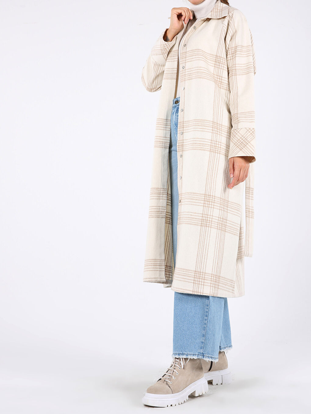 ALLDAY Shirt Collar Plaid Long Sleeve Women Lumberjack Cap -W1LY63Z8-EEW