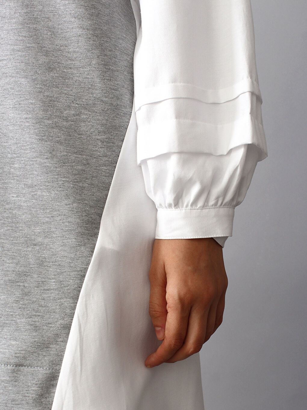 ALLDAY Grandad Collar Color Block Long Sleeve Women's Tunic