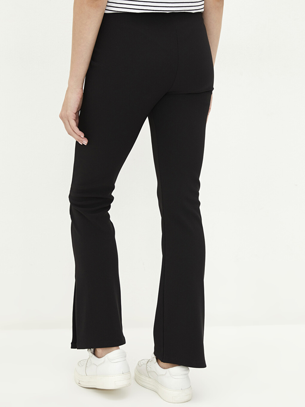 Elastic Waist Plain Maternity Leggings-4