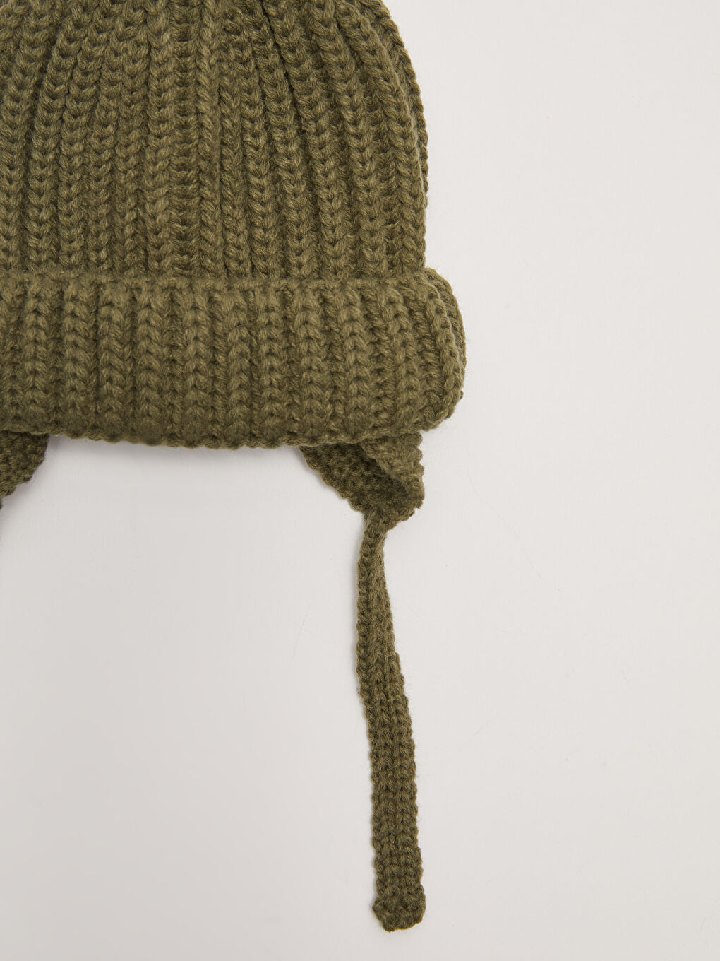 Haki Ponpon Detaylı Erkek Bebek Triko Bere-2