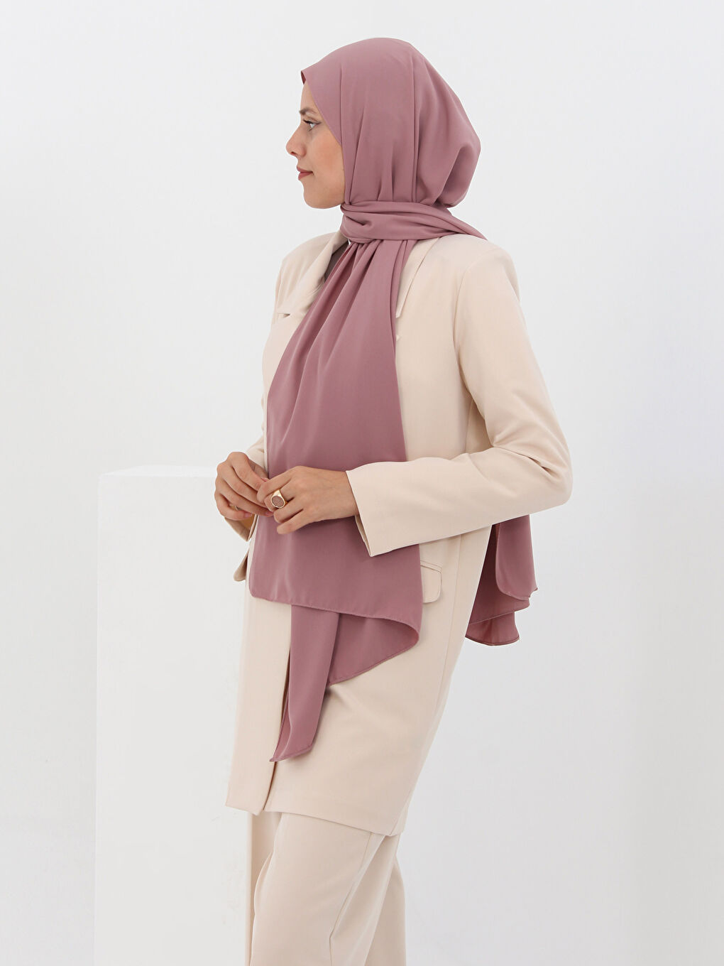 Pembe Medine İpeği Şal