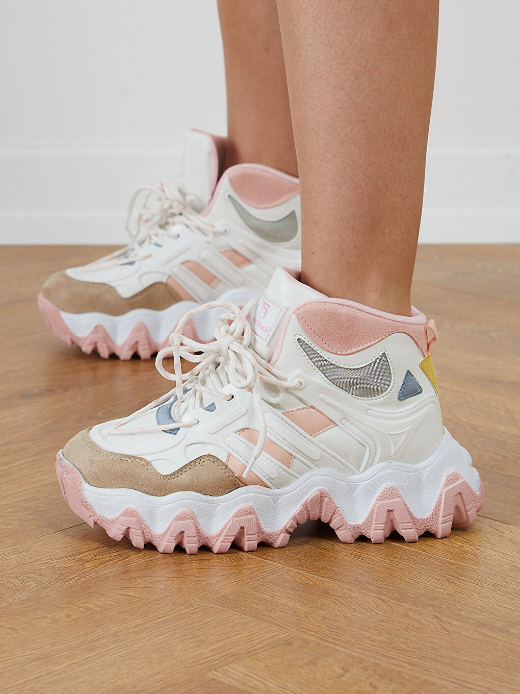 Lace-up Color Block Thick Sole Women's Sneakers