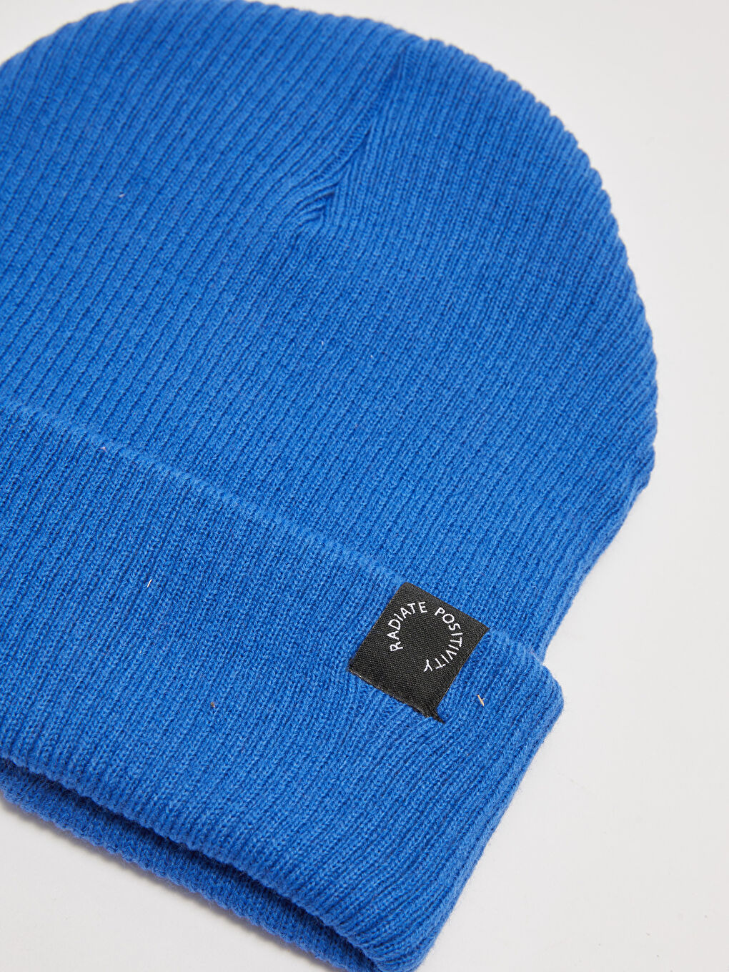 Mavi Etiket Detaylı Kadın Triko Bere-3