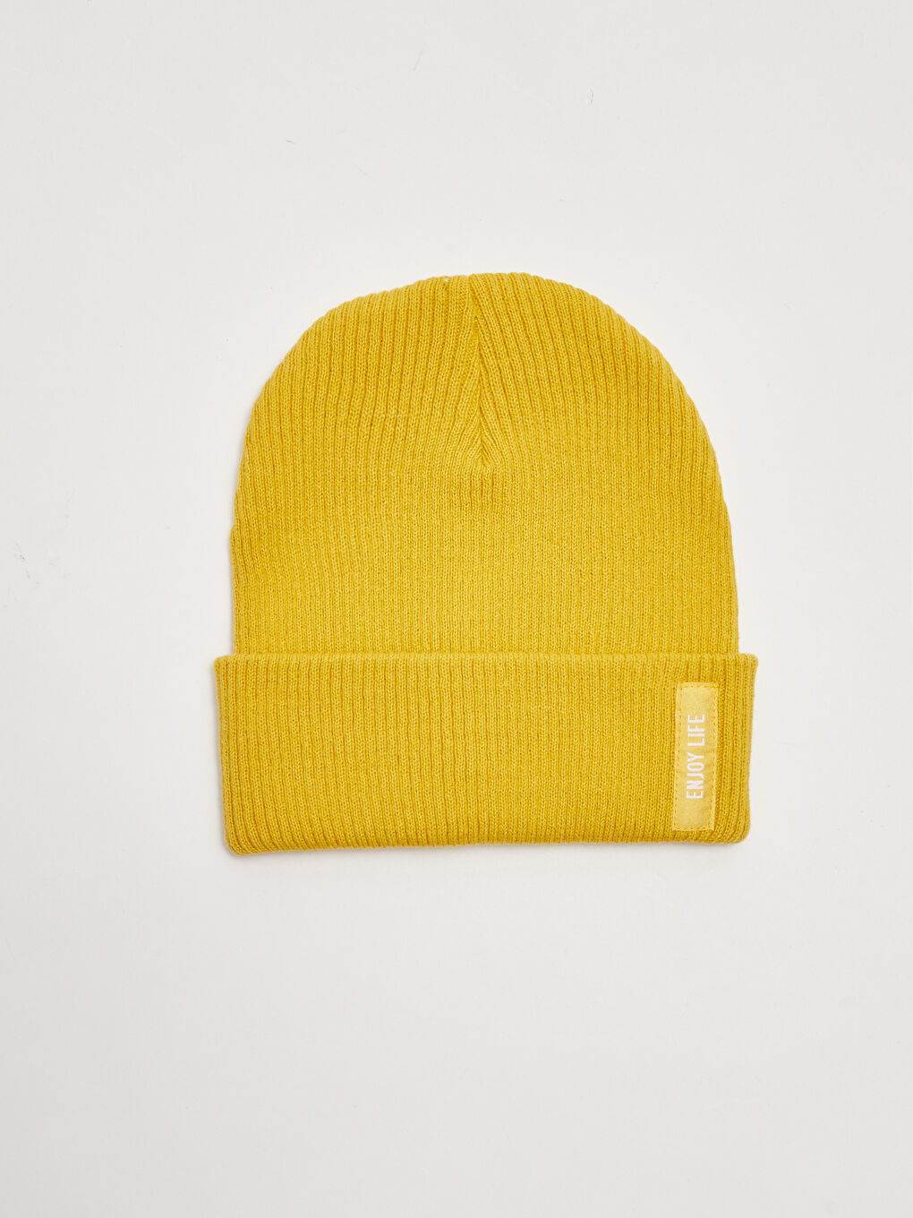 Sarı Etiket Detaylı Kadın Triko Bere-2