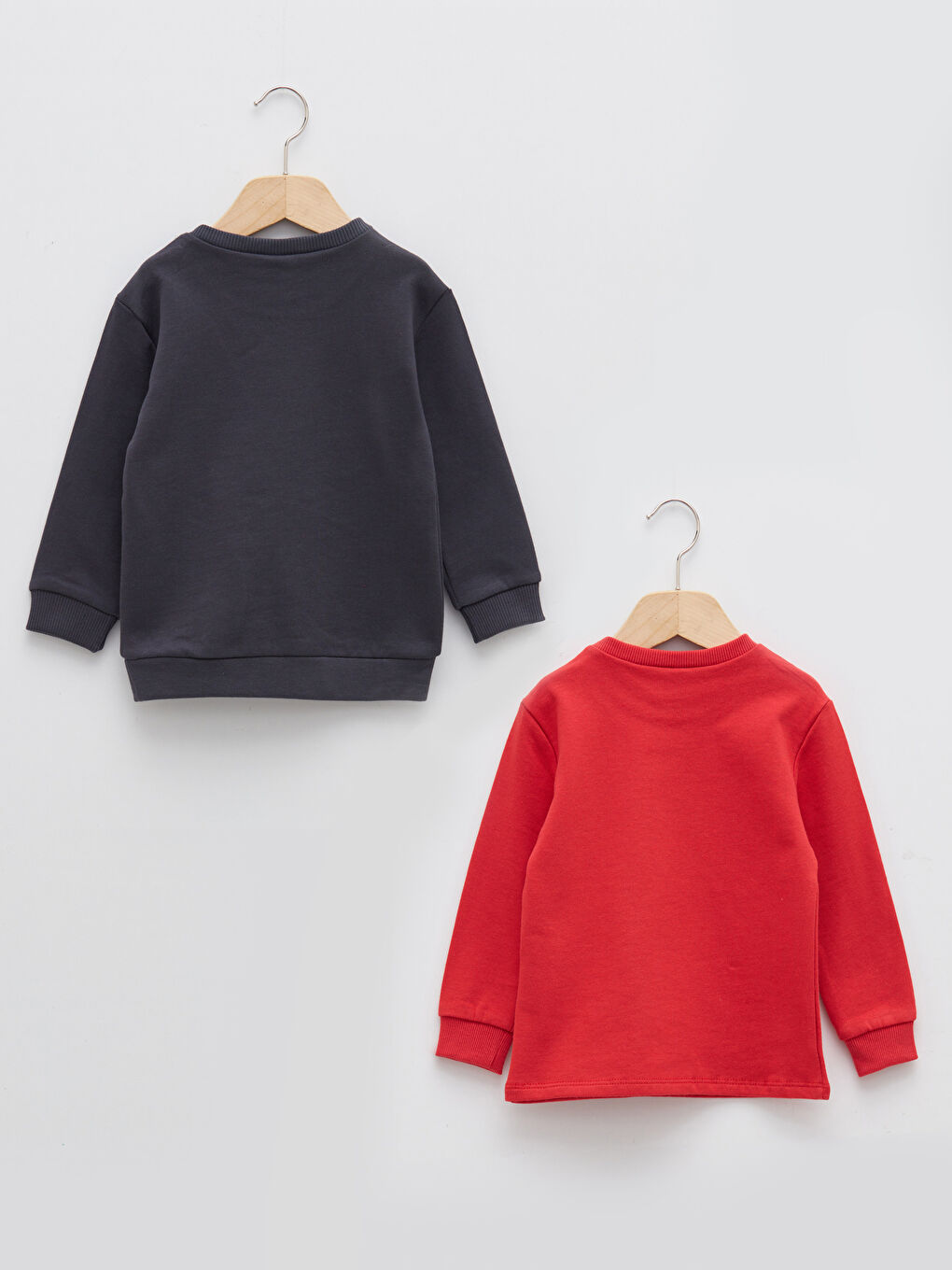 Суитчър с кръгло деколте и дълъг ръкав от памук за бебета момчета 2 броя-1