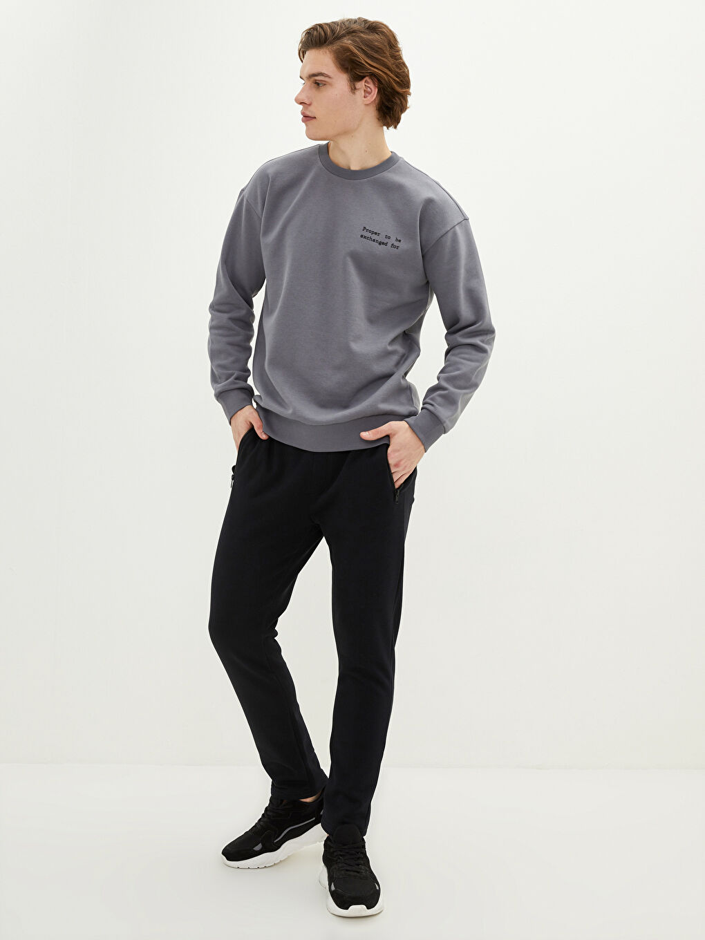 Pantalon de survêtement épais svelte pour hommes-3