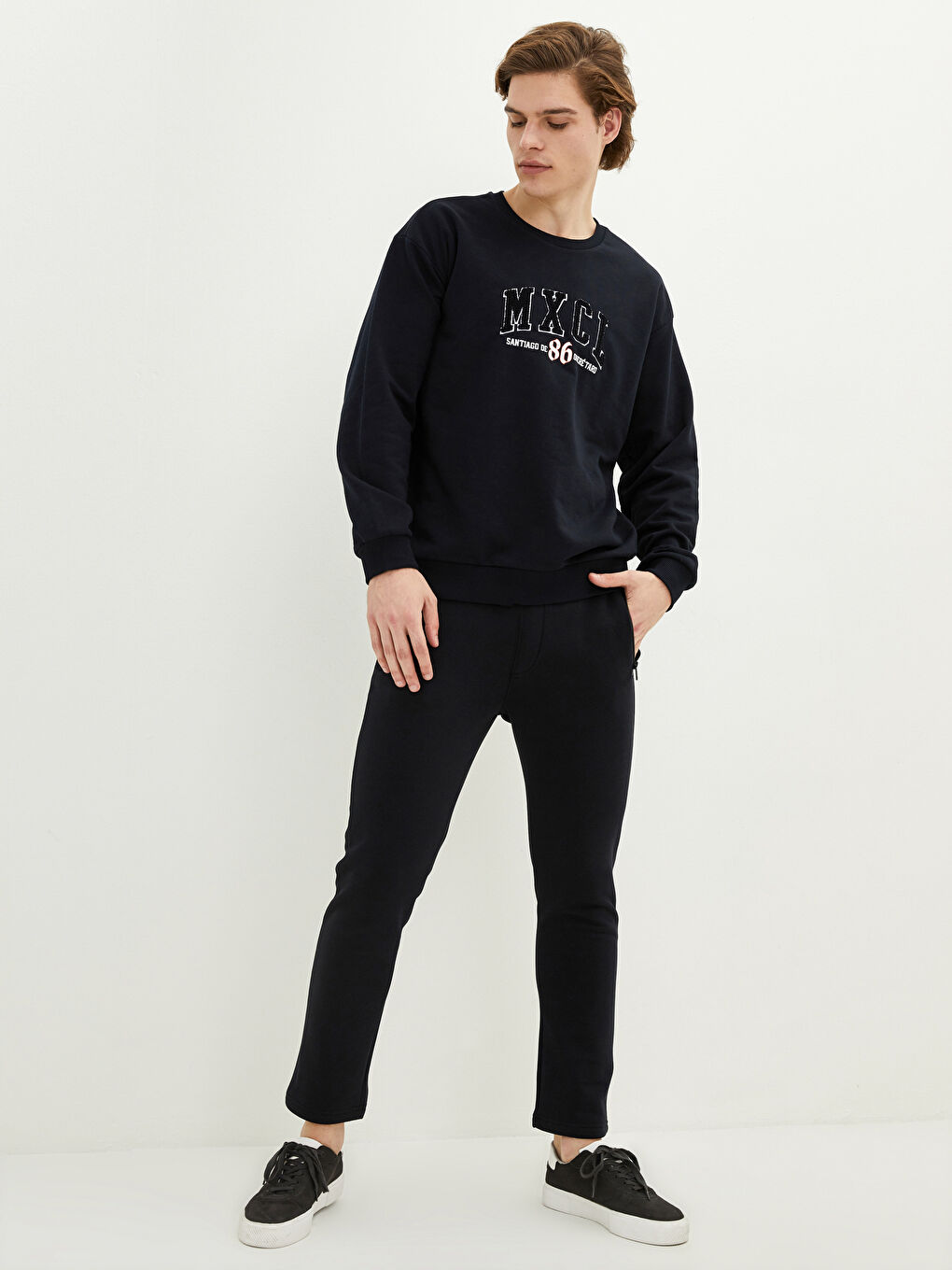 Pantalon de survêtement épais svelte pour hommes-2
