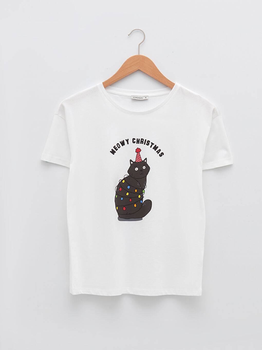 Crew Neck Printed Short Sleeve Cotton Women's T-shirt-4